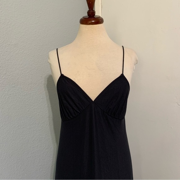 Zara New Women Sexy Bohemian Dark Anthracite Embroidered Slip Dress - Picture 15 of 15